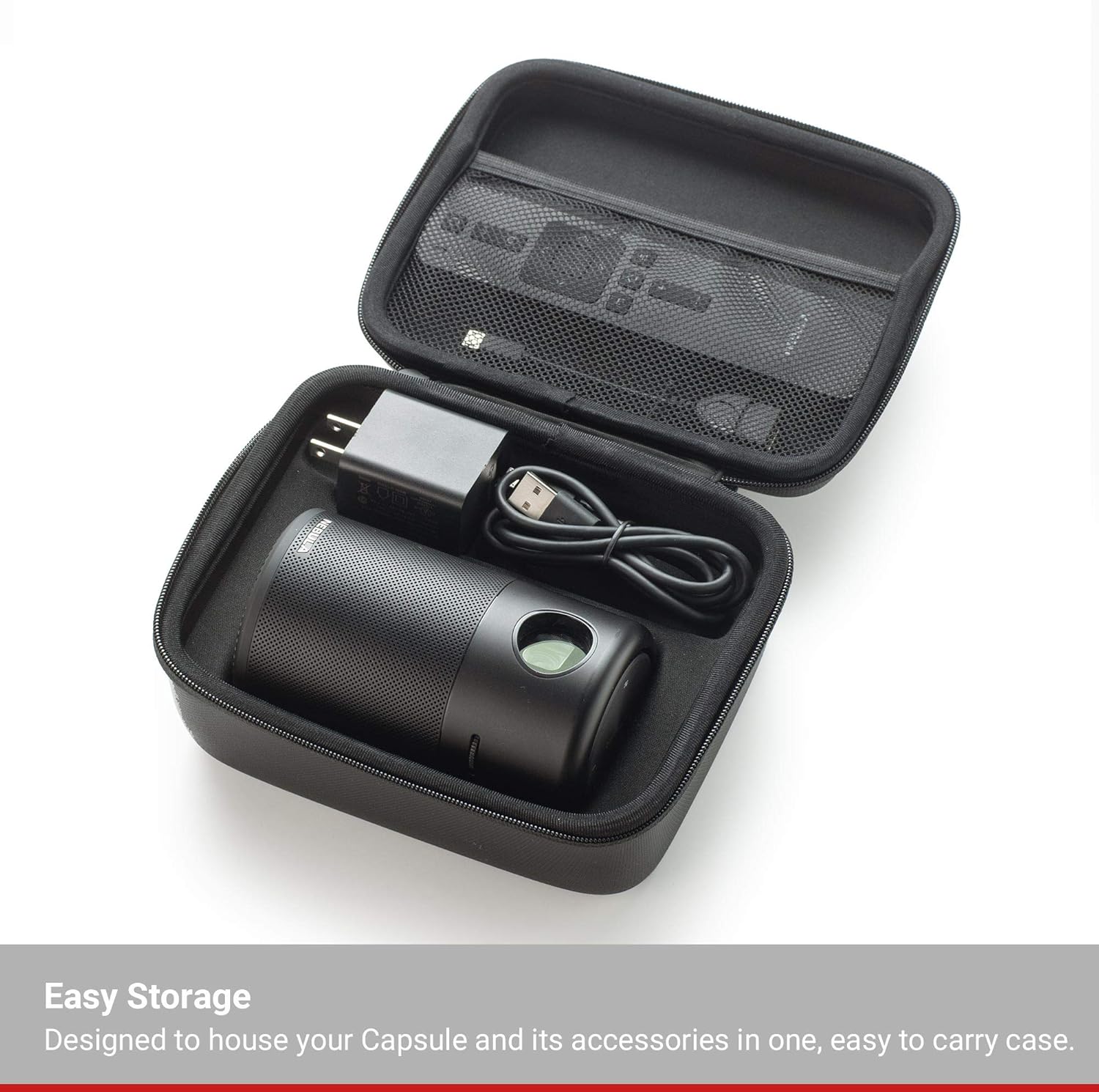 Anker Nebula Capsule Official Travel Case for Nebula Capsule Pocket Projector,Polyurethane Leather, Soft Ethylene-Vinyl Acetate Material, and Splash-Resistance Premium Protection Projector Carry Case: Electronics