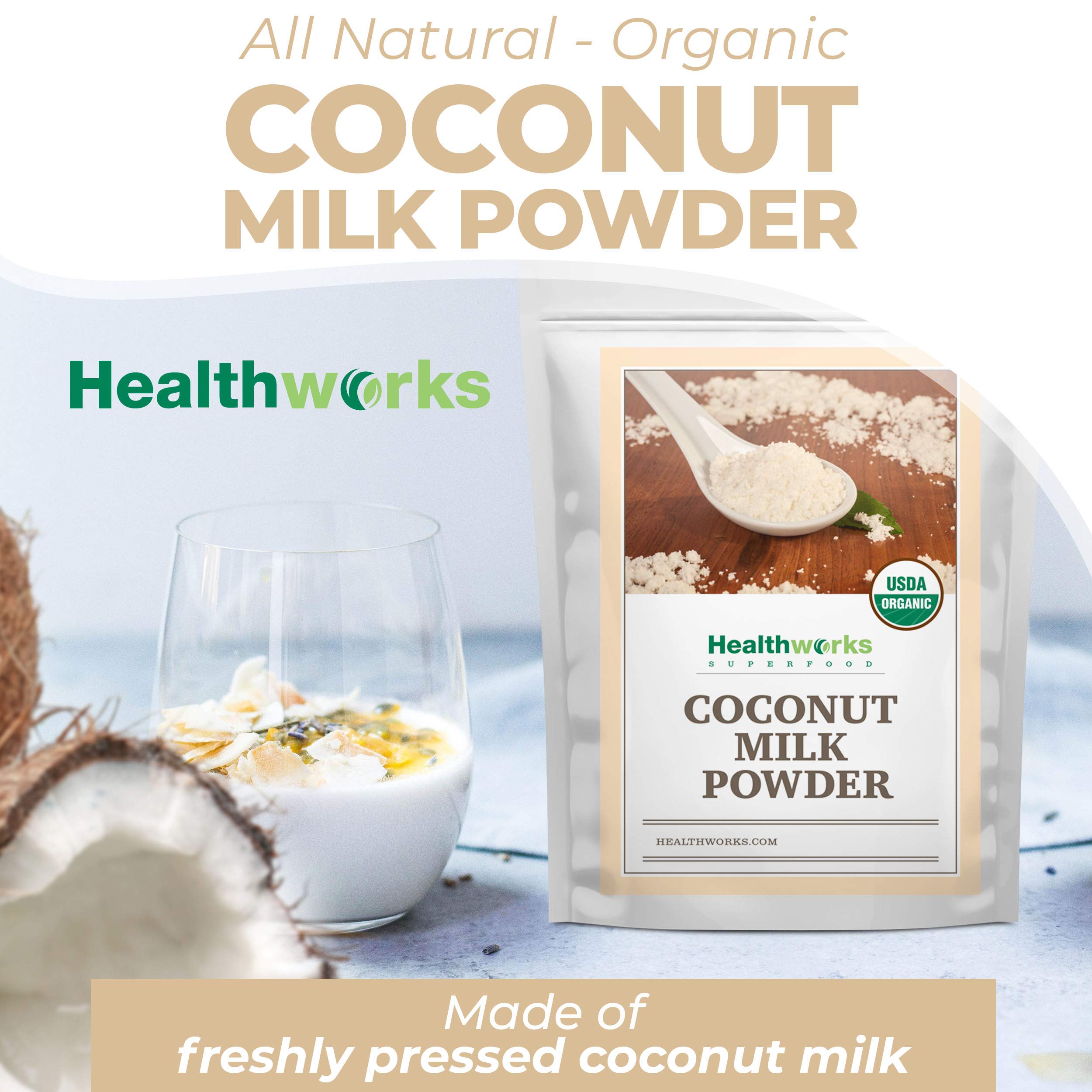 Healthworks Coconut Milk Powder (16 Ounce / 1 Pound) Certified