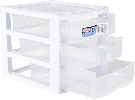 Sterilite 3 Drawer Mini Unit 20738006 Clear Amazon Co Uk