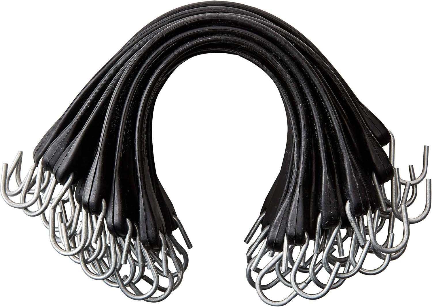 21" Inch Rubber Bungee Cords with Hooks Crimped S Hooks Natural