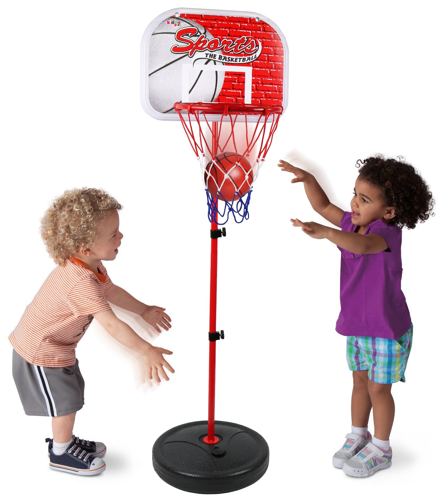 Basketball Set Kids Hoop Goal Oversized Toddler Adjustable Height Up To