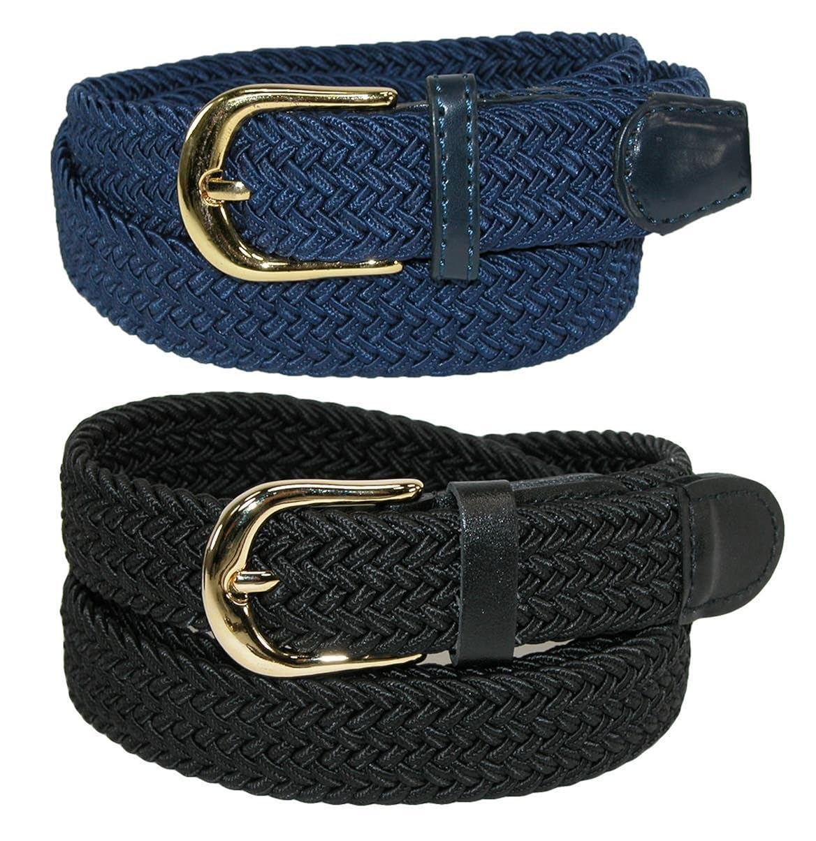 CTM Women's Elastic Braided Stretch Belt (Pack of 2 colours) Amazon.co.uk Clothing