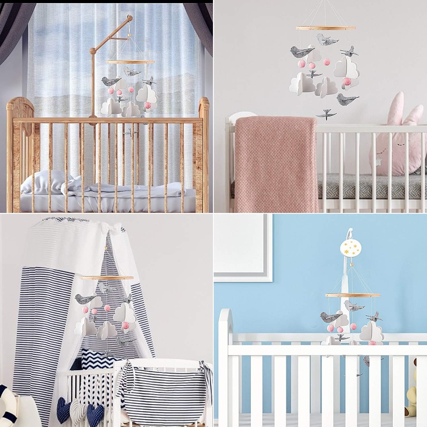 Bebe Carillons Eoliens Mobile Musical Pour Lit De Bebe Mobile Lit Bebe Bois Mobile Lit Bebe Fille Garcon Berceau Mobile De Hochet De Berceau Cloche A Vent De Feutre Pour Gar Ccedi Bebe Et Puericulture Mobiles Wemaketrips Com