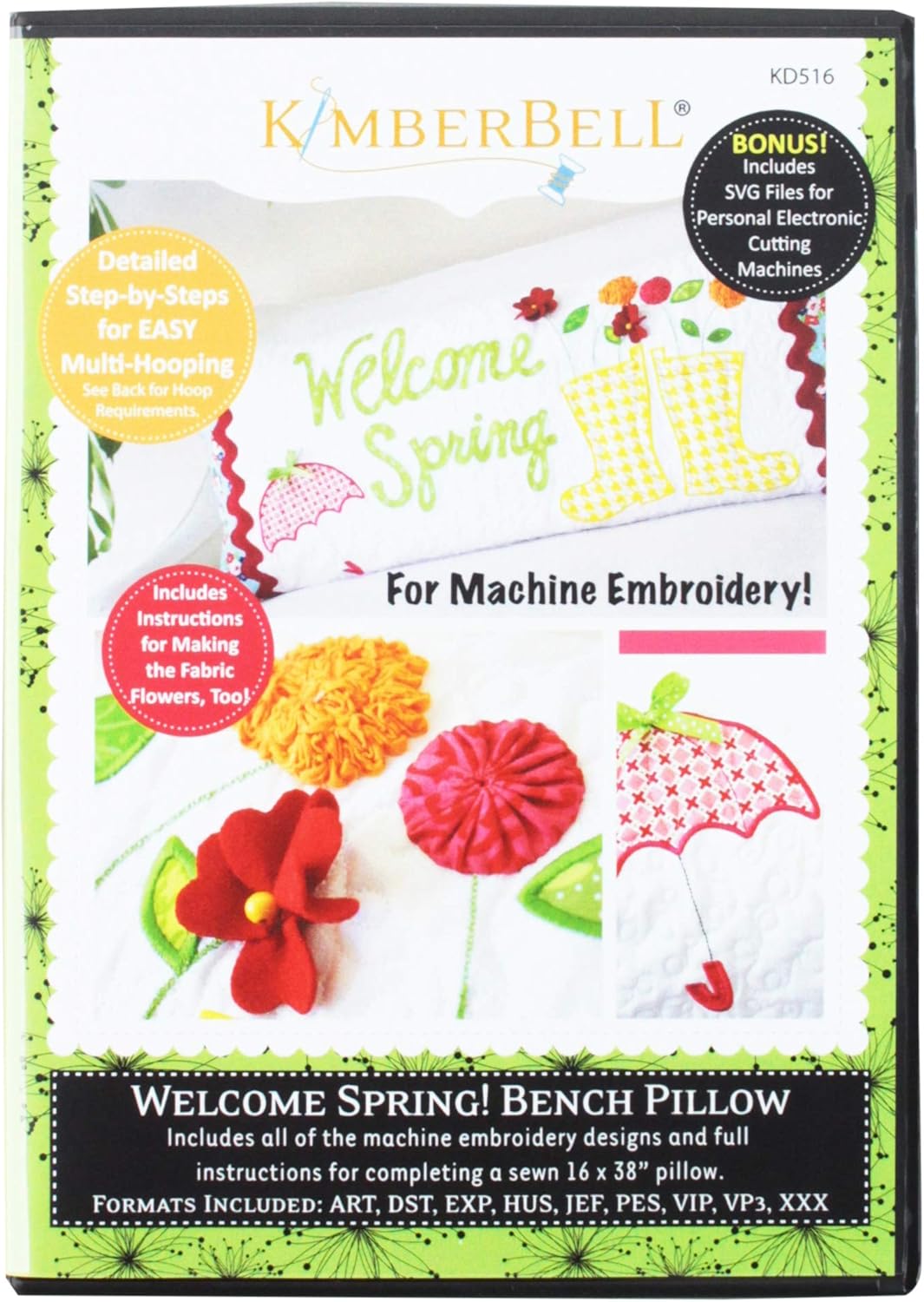Download Amazon Com Kimberbell Welcome Spring Bench Pillow Embroidery Cd Kd516 Yellowimages Mockups