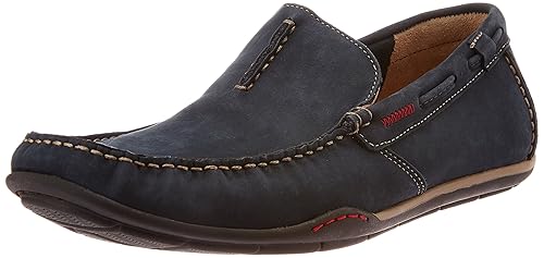 clarks navy blue loafers
