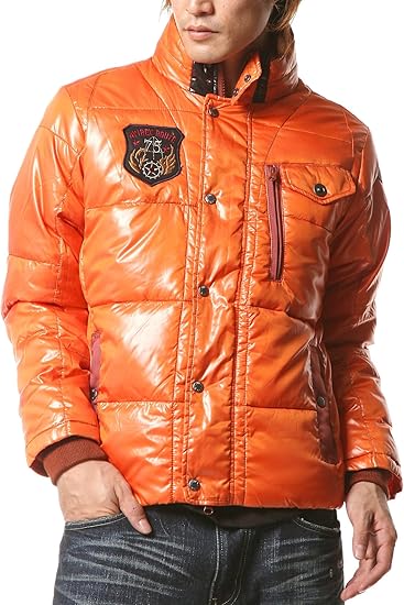 Amazon Avirex パディングジャケット メンズ 05 オレンジ コート ジャケット 通販