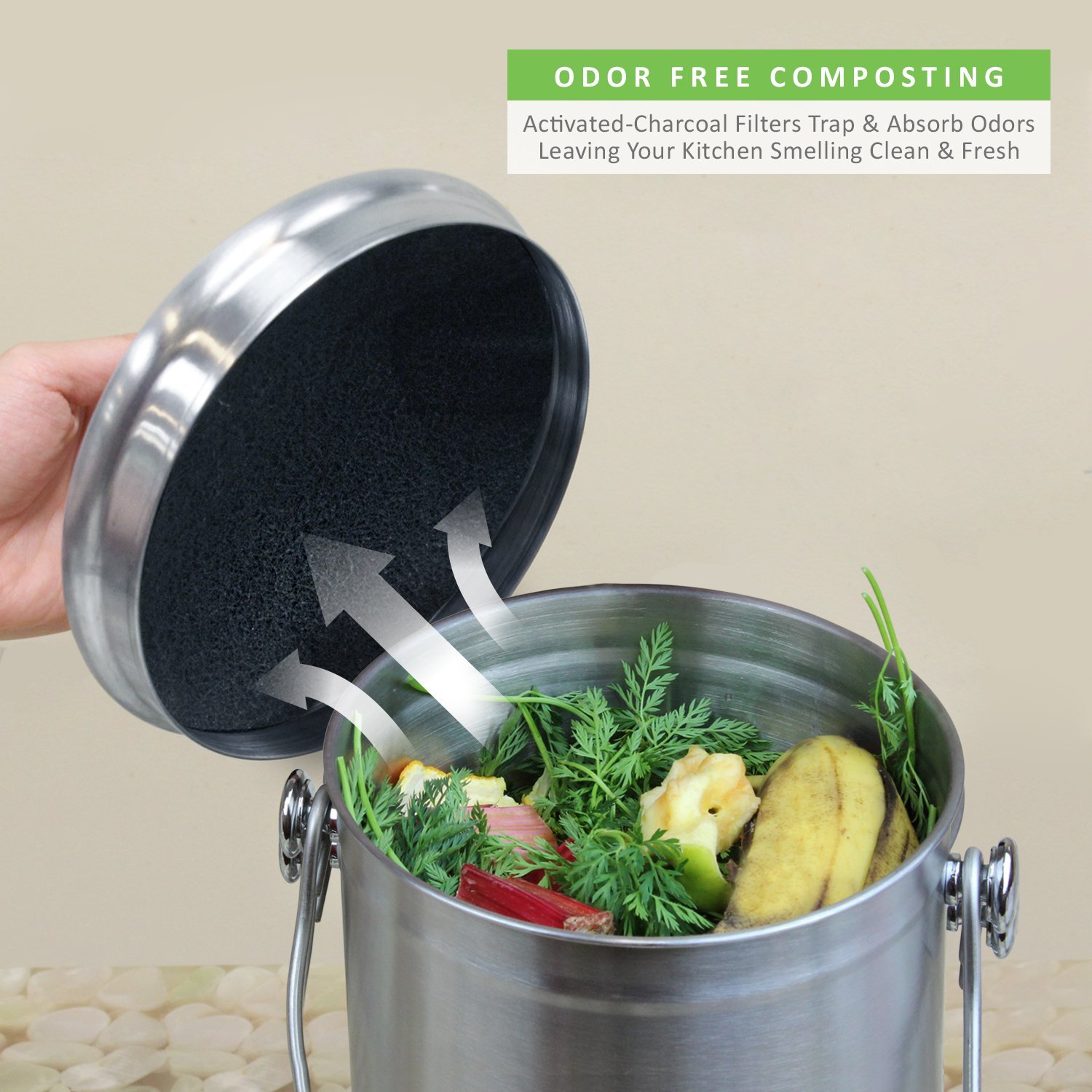 7.25 diameter Set of 3 Odor Absorbing Charcoal Filters LINKYO Activated