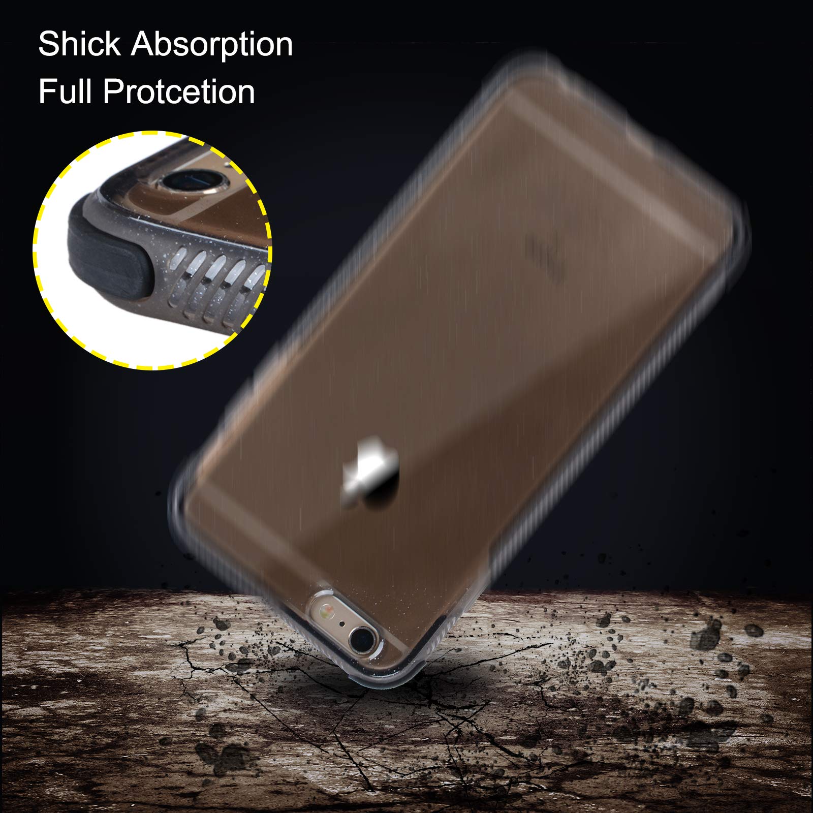 Voilamart iPhone 6 Plus Case, iPhone 6s Plus Case Bling Shiny Cute Pattern Design Sparkle Glitter Anti-Slick/Protective Case for iPhone 6/6s Plus 5.5 Inch, Black