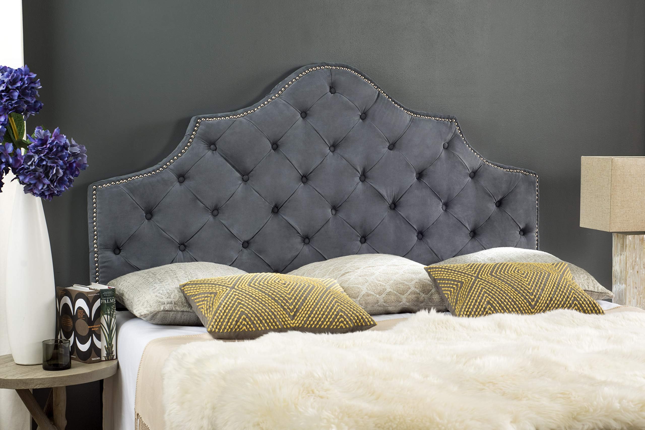 Safavieh Mercer Collection Arebelle Grey Tufted Headboard (King)