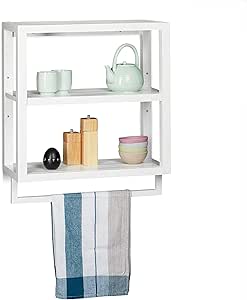 Relaxdays Estantería con Tres estantes, Toallero, Mueble ...