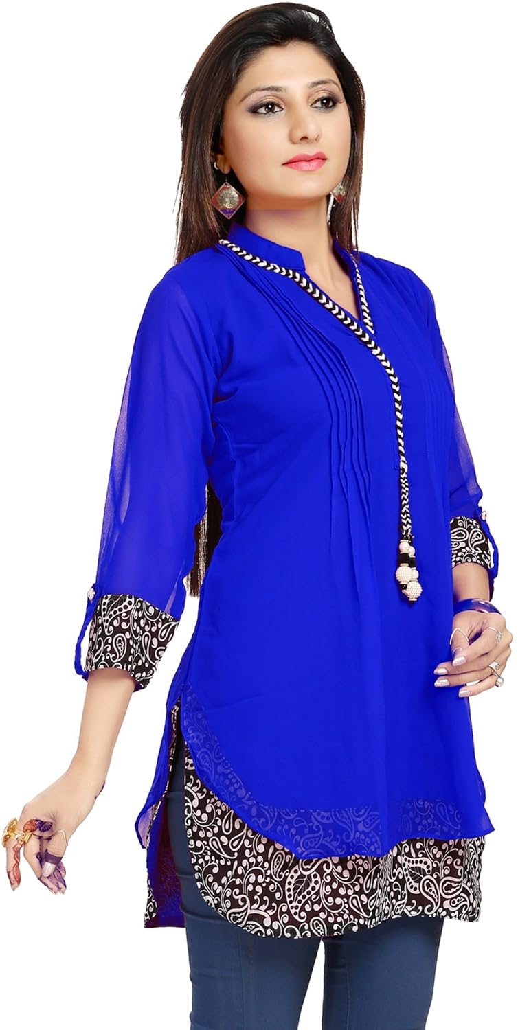 alc creations women's georgette a-line top (alc1030t, red)