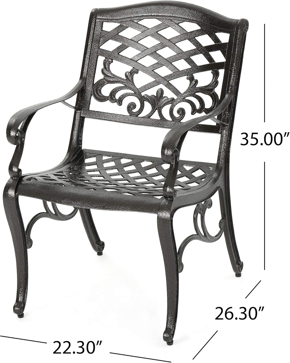 Christopher Knight Home Sarasota Outdoor Cast Aluminum Outdoor Chairs, 2-Pcs Set, Hammered Bronze: Garden & Outdoor