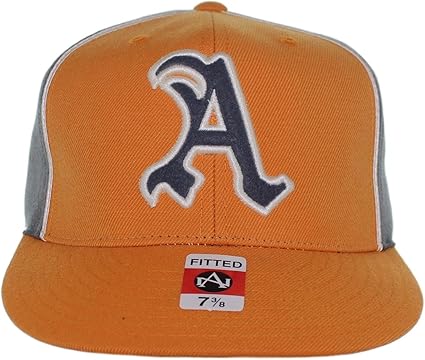 orange and black fitted hat