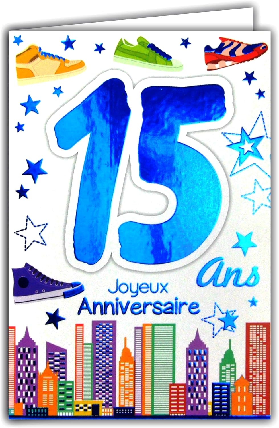 69 2115 Biglietto Di Auguri Di Compleanno Per 15 Anni Per Ragazzi E Ragazze Motivo Stelle Amazon It Cancelleria E Prodotti Per Ufficio