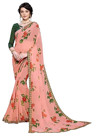 Womens Georgette Floral Printed Saree