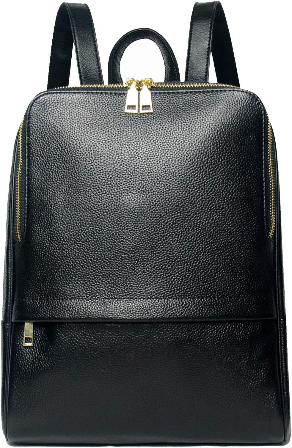 Coolcy Hot Style Women Real Genuine Leather Backpack Fashion Bag (Black)