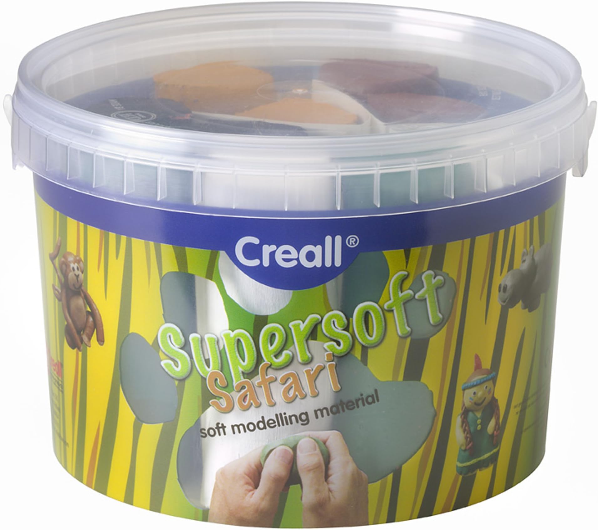 American Educational Products A-25090 Creall Supersoft Safari Modeling Material - 1750G - Assortment of 5,Grade: 5.3" Height, 7.87" Wide, 7.87" Length