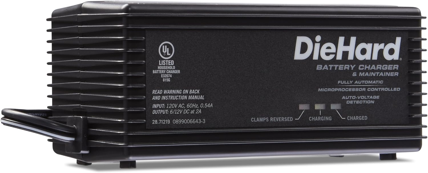 DieHard 71219 6/12V Shelf Smart Battery Charger and 2A Maintainer: Automotive