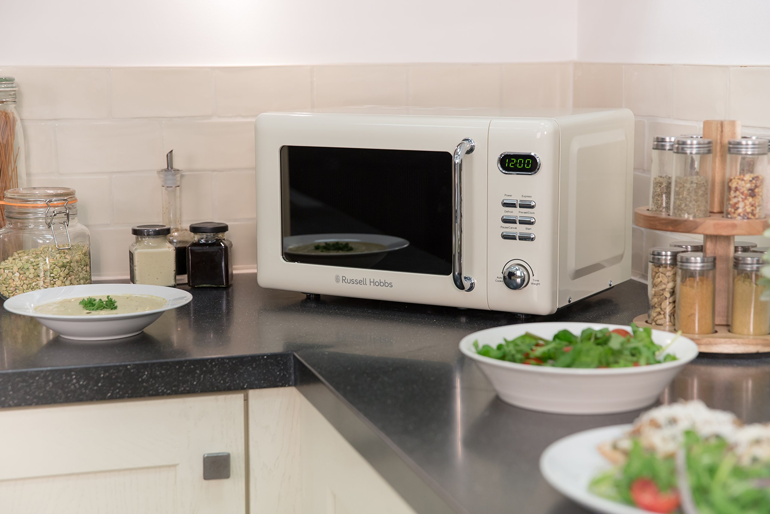 Russell Hobbs Retro Solo Digital Microwave 17 Litre 700 W Cream NEW eBay