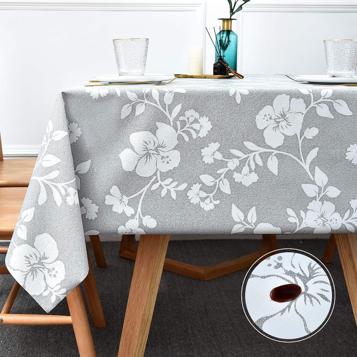 LOHASCASA Vinyl Plastic PVC Tablecloth Waterproof Vintage