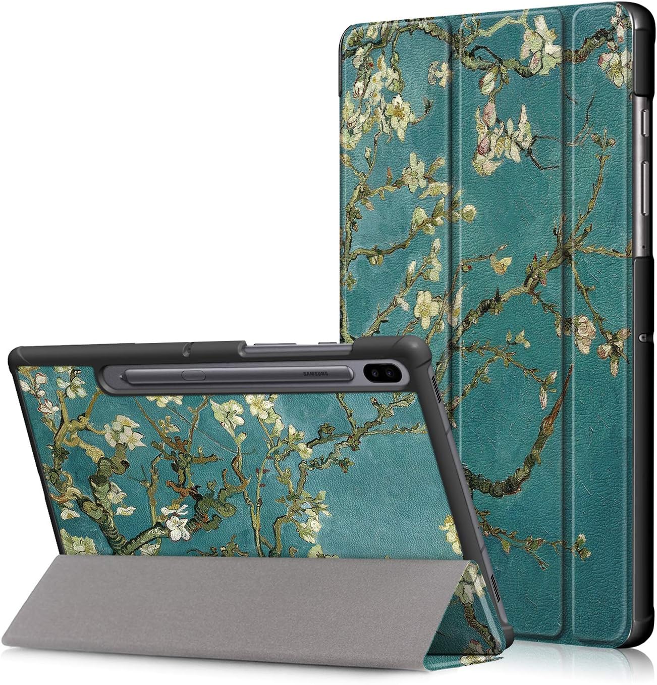 AKNICI Galaxy Tab S6 10.5 Case, Multiple Angle Stand Case Fit Samsung Galaxy Tab S6 10.5 Inch Model SM-T860/T865/T867 2019 Release, Support S Pen Wirelss Charging, Auto Wake/Sleep (Blossom)