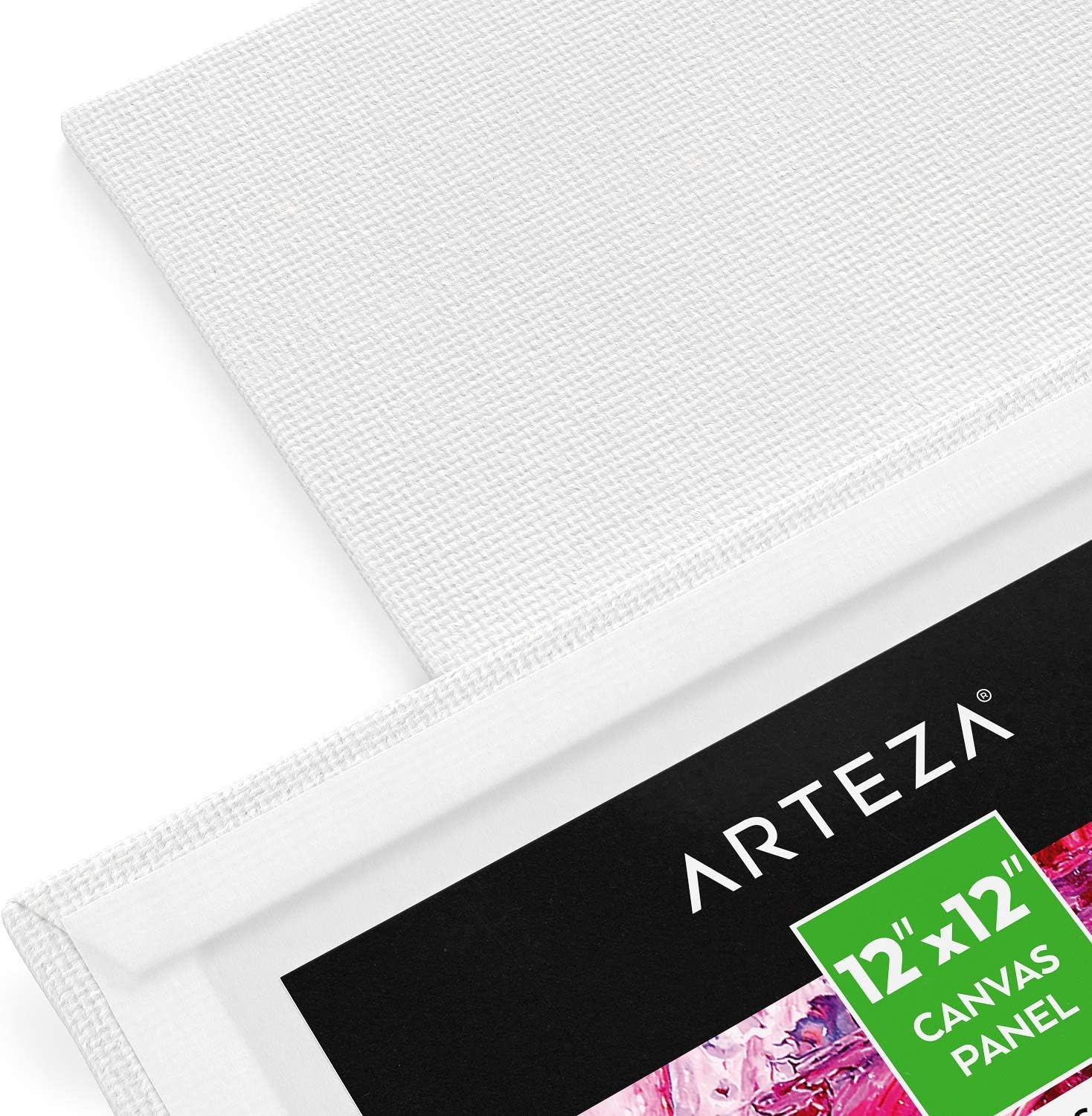 Arteza Canvas Boards for Painting, Pack of 14, 12 x 12 Inches, Square Blank Canvas Panels, 100% Cotton, 8 oz Gesso-Primed, Art Supplies for Acrylic Pouring and Oil Painting: Home & Kitchen