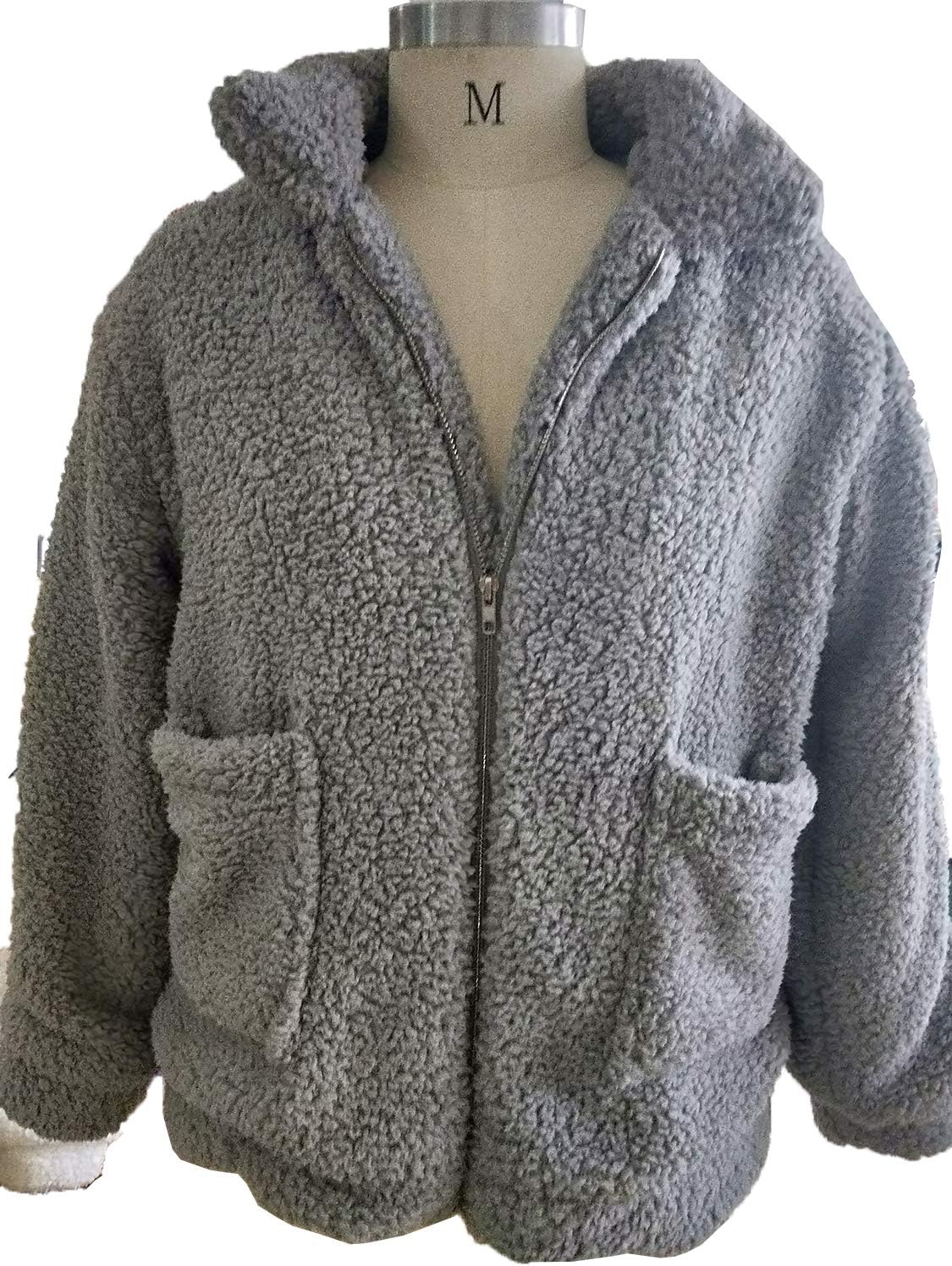 CHOiES record your inspired fashion Women's Lapel Long Sleeve Faux Shearling Coat Winter Boyfriend Winter Faux Coat