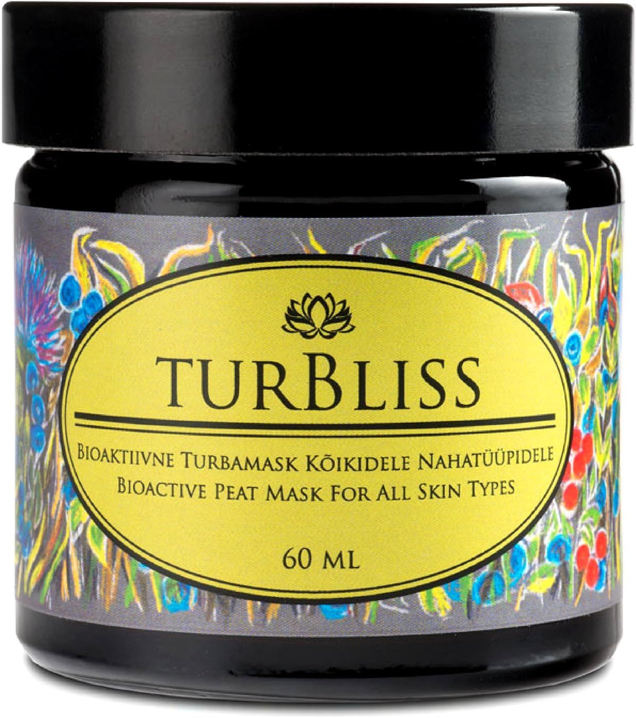 Deep Cleansing Facial Mask by Turbliss | Unique & Effective Anti Acne Eczema, Psoriasis Aging & Wrinkle Treatment | 100% Natural Organic Peat | Exfoliating Face Care For All Skin Types (60 ml)