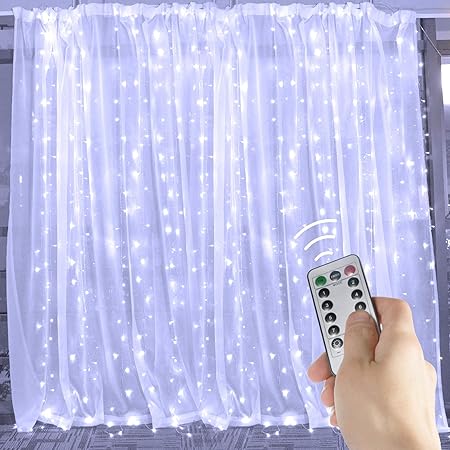 Amazon Com Curtain String Lights 20 Ft 600 Led Icicle Lights