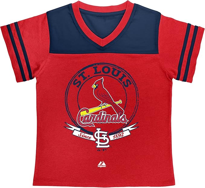 MLB St. Louis Cardinals Girls Brushback Fashion Top By Majestic (ATH R/ ATH NB