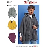Simplicity Pattern 8517 A (XS-S-M-L-XL) Misses' Set of Ponchos, Paper, White, 22 x 15 x 1 cm