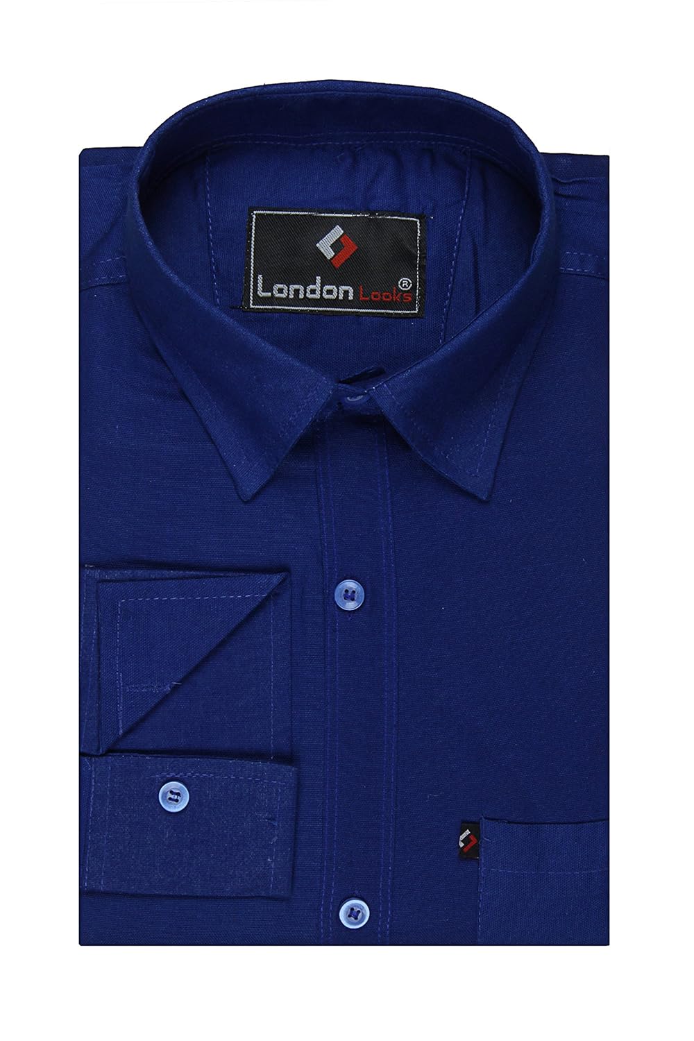 london looks men's cotton formal shirts multicolour - pack of 2