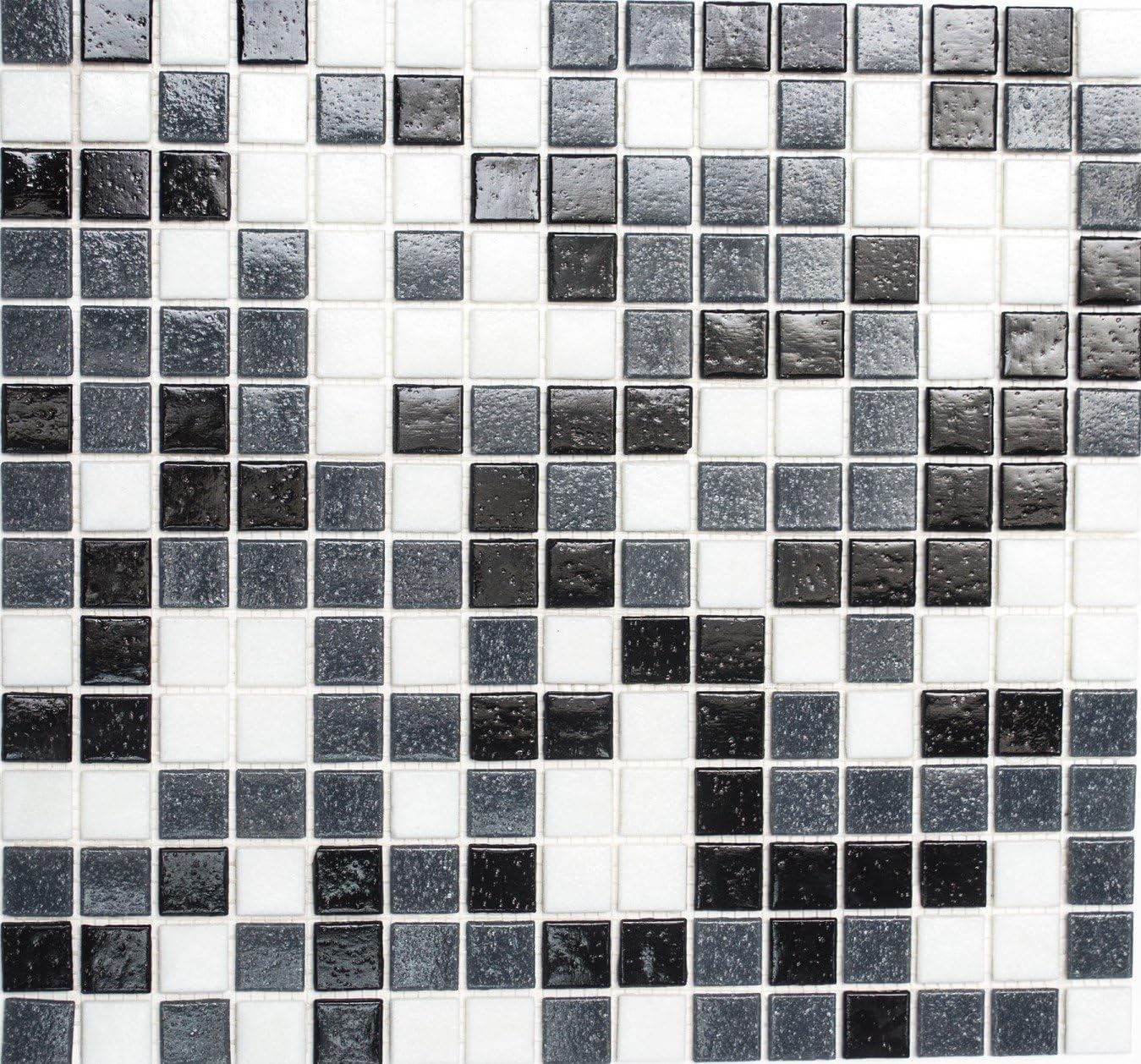Mosaico Vetro Effetto Faretti - Piastrelle Rete Per Parete Bagno E Cucina, Bianco, 20x20mm