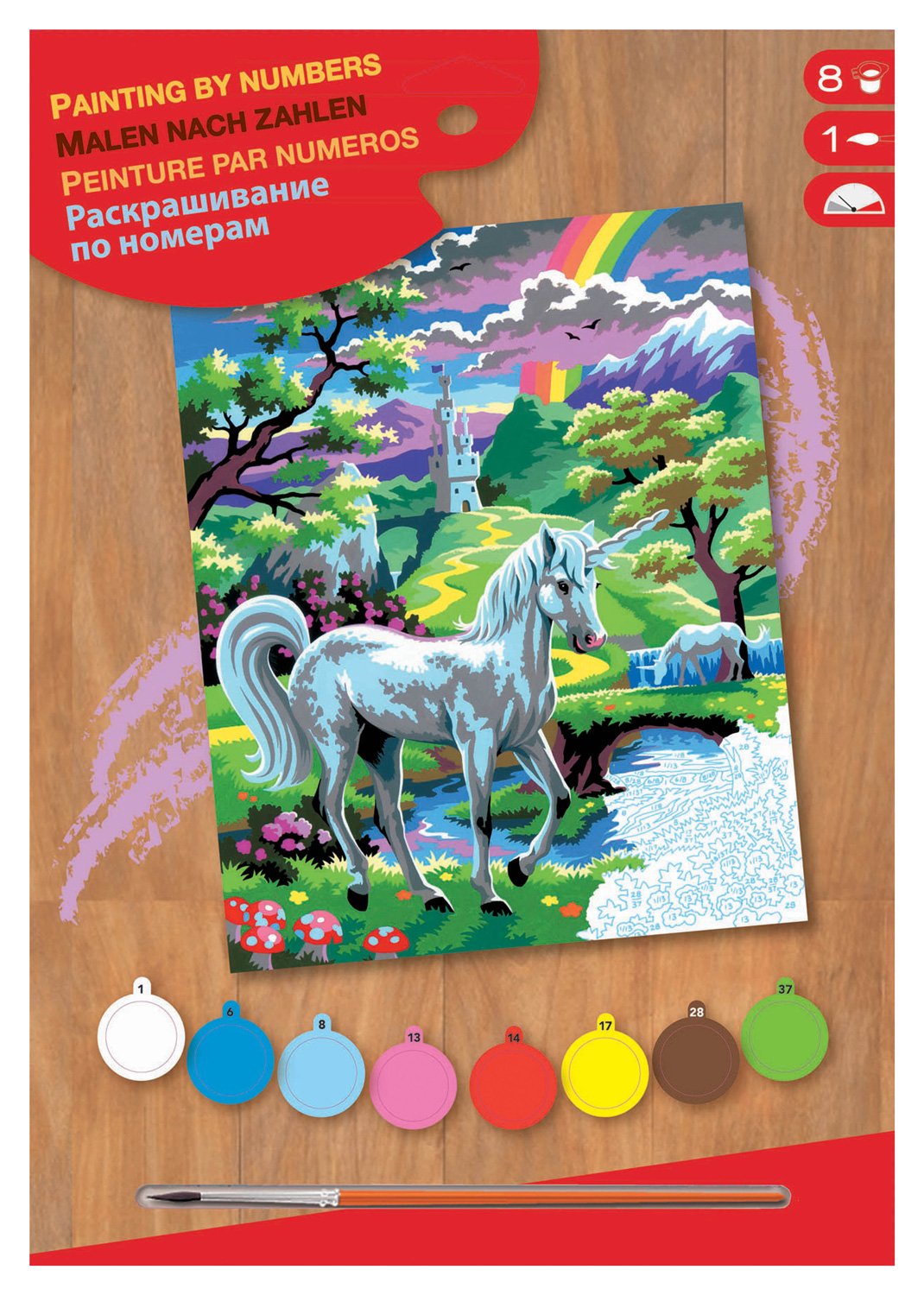 KSG Masterpiece Junior Paint by Numbers Unicorn Craft Kits Arts & Crafts