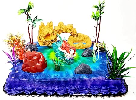 Amazon Co Jp リトルマーメイド プリンセス アリエルのテーマ 誕生日ケーキトッパーセット アリエルのフィギュアと装飾テーマのアクセサリー付き 食品 飲料 お酒