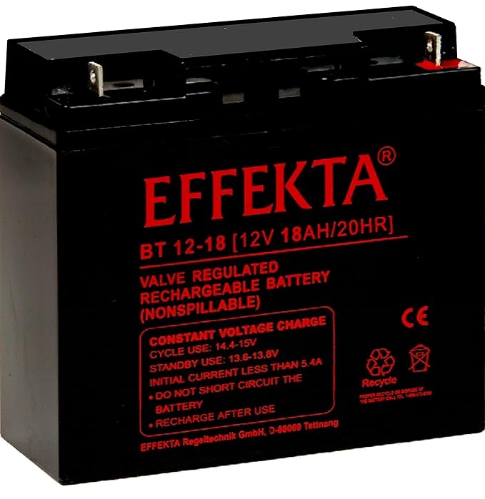 Effekta AGM Akku Batterie Typ BT 12-18 12V 18Ah Flachpol M5