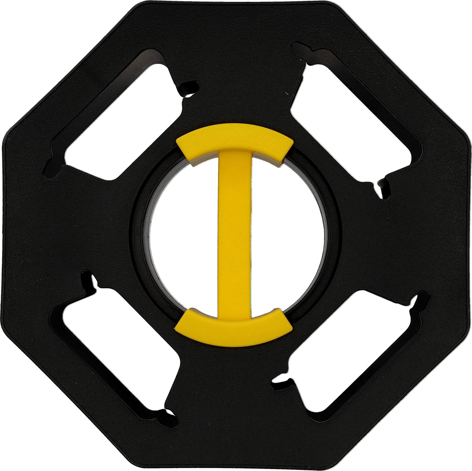 cartrend Caravan Hand Cable Reel, Empty Cable Reel, for Camping and Household up to 25 m Cable, Plastic, Black/Yellow - Image 3
