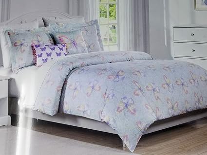 Tahari Home Kids 4pc Twin Comforter Set Butterflies W 2