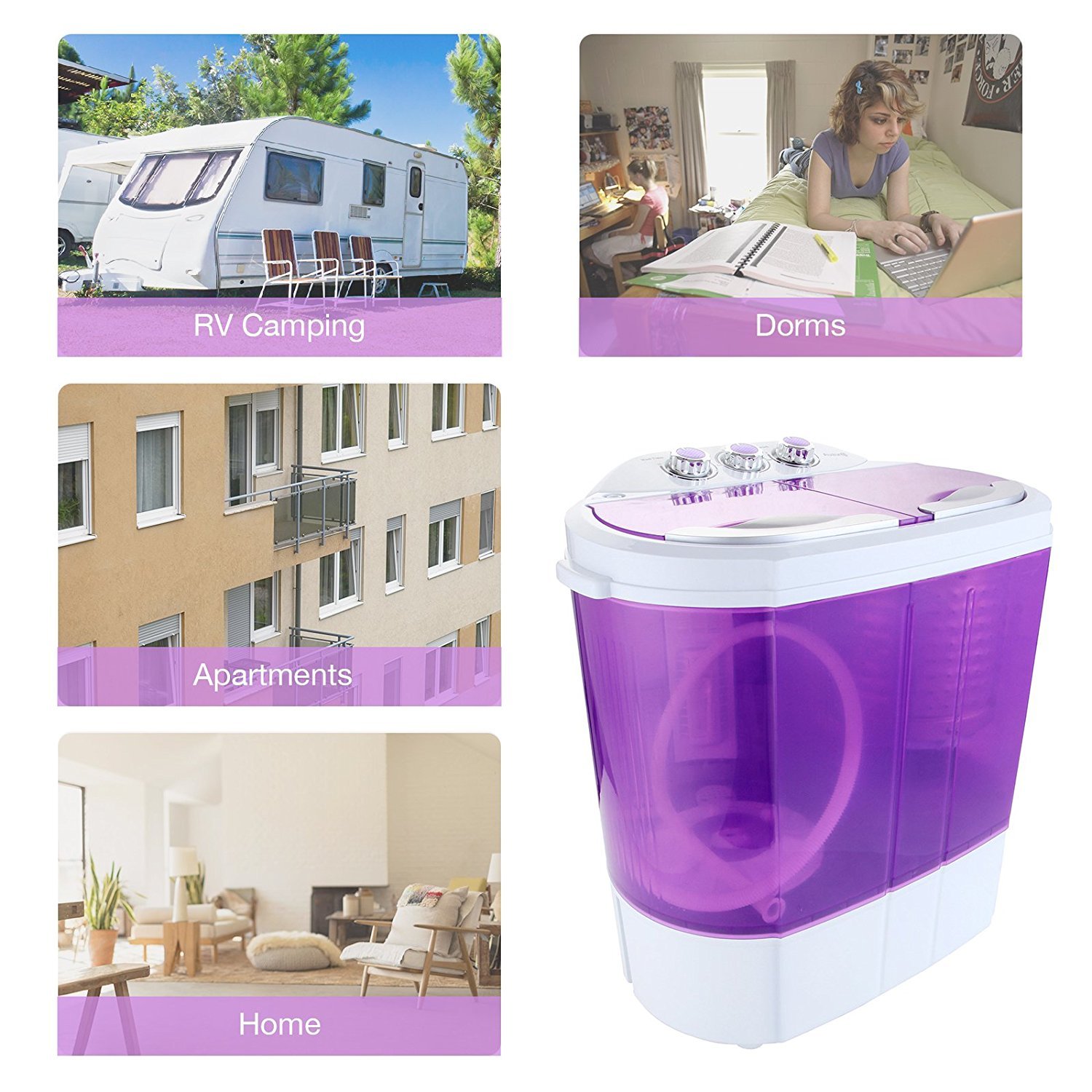 Display4top Electric Mini Portable Compact 3 6KG Capacity Washer