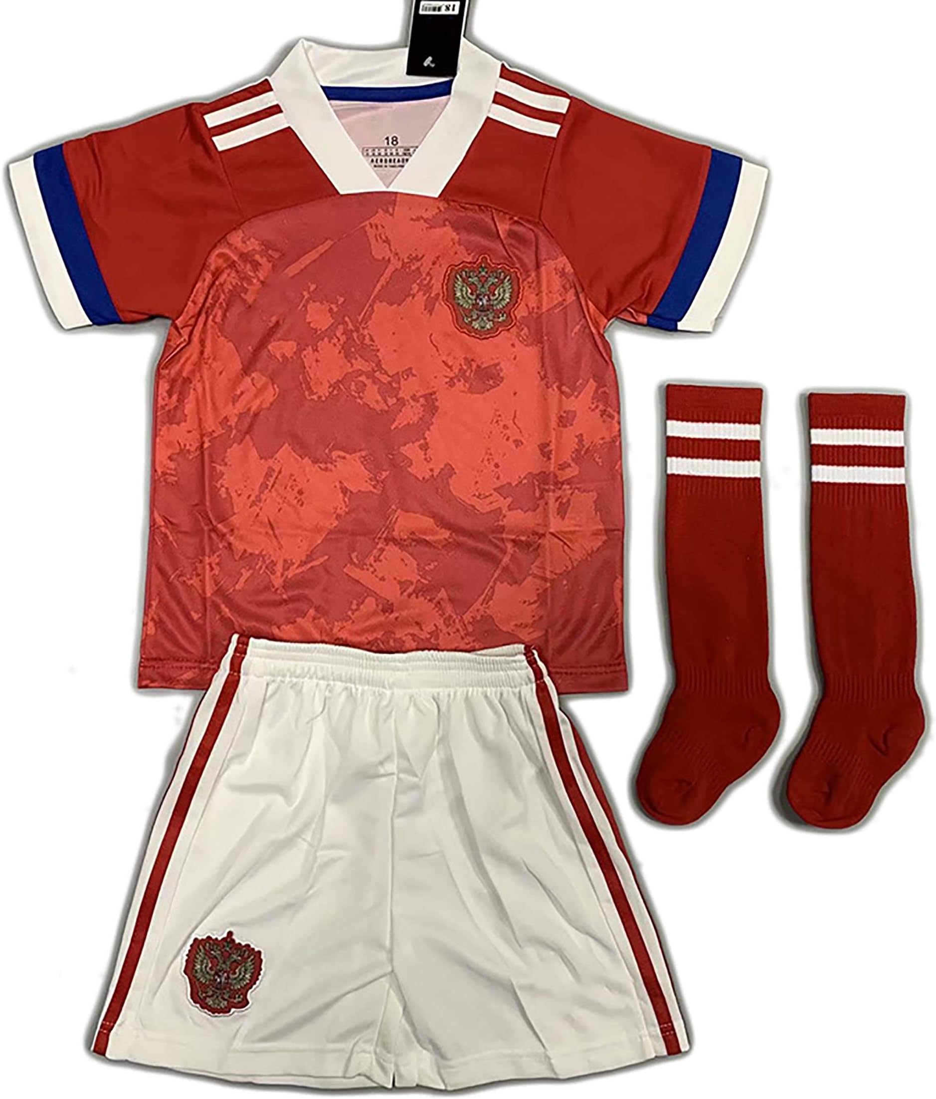 2020 Russia's New European Cup National Team Football Team Home red Children's Jersey with Original Socks, Customizable Numbers