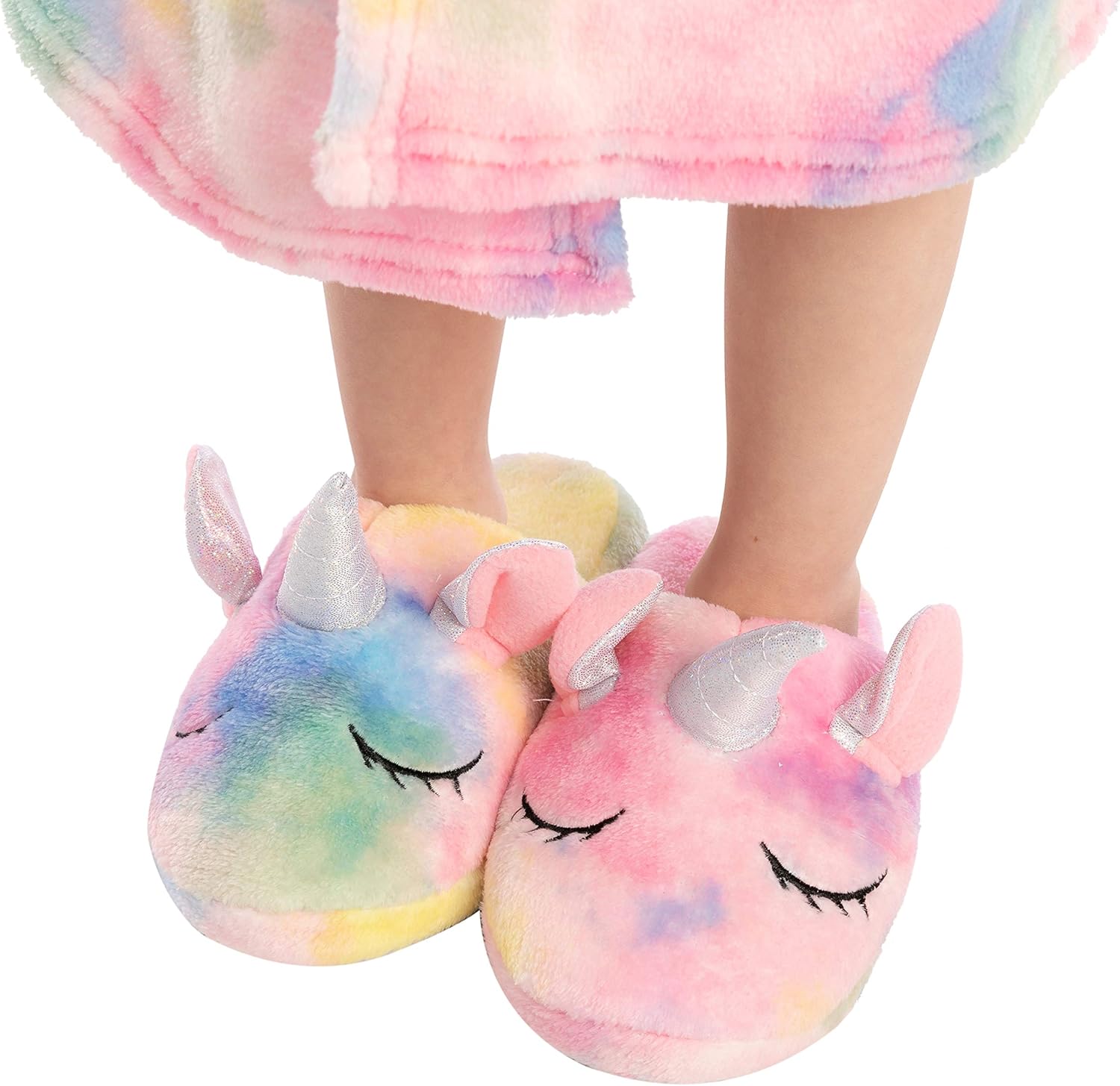 Unicorn Hooded Bathrobe Sleepwear with Blindfold, Bag, Slippers and Headband: Clothing