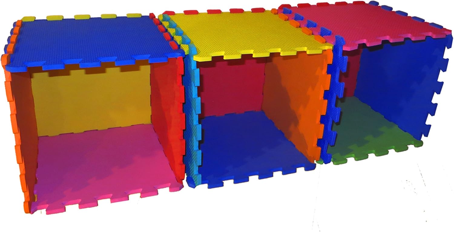 Kids Playmat Baby Foam Play-Mat - 16 X-Large Eva Soft Tile, Toddler Infant Safe - Ideal Gift Play Area Child Room, Interlocking Puzzle Multi Color Flooring Exercise Yoga Pilates Game Yard Superyard: Sports & Outdoors