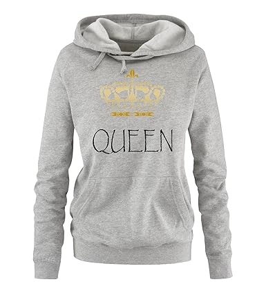 Pärchen-Hoodies King & Queen Krone – Pärchenpullover Liebe/Love für Mann & Frau – Paar-Pullover mit Print - Partnerlook für S