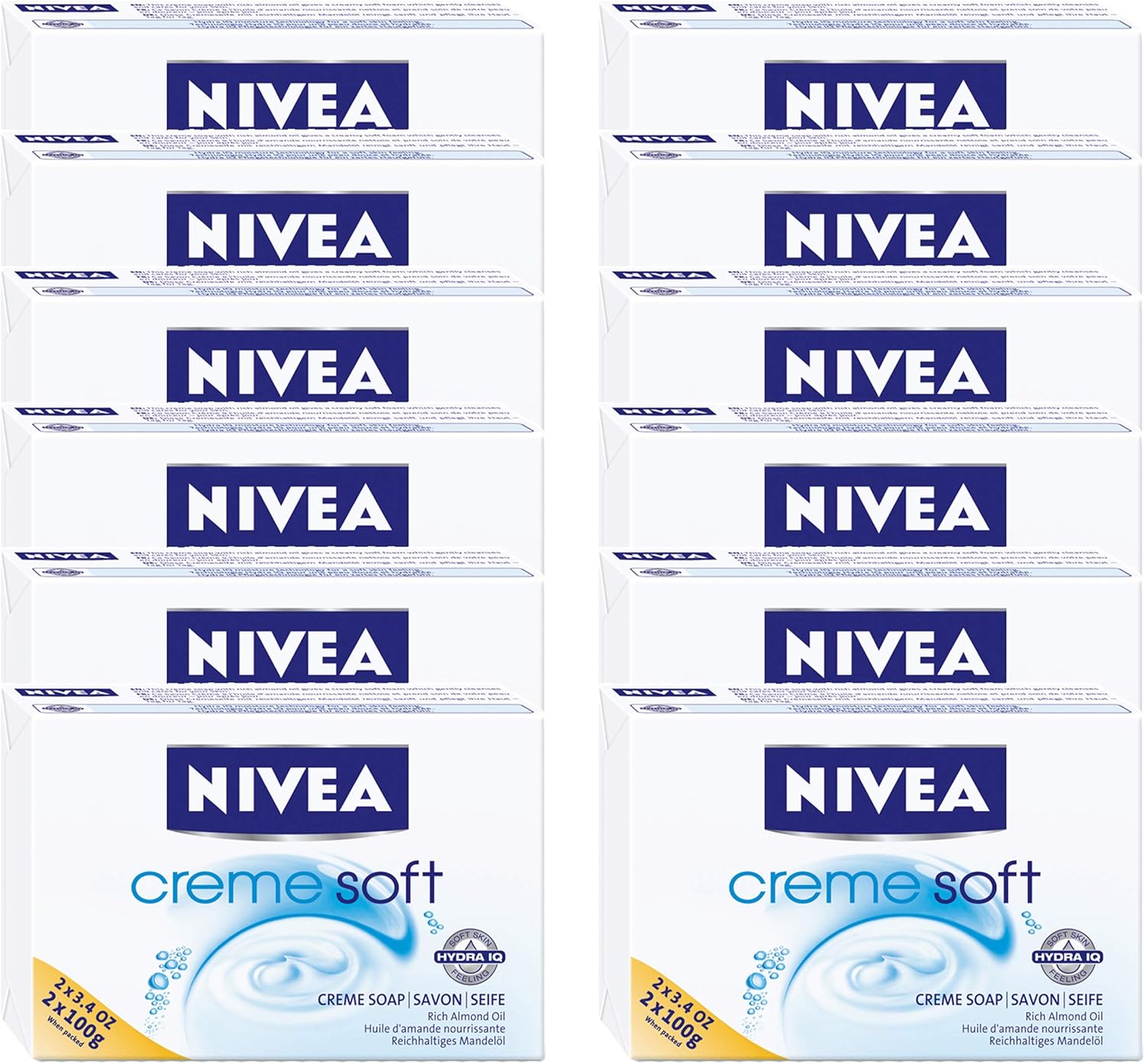 Nivea Creme Soft Creme Soap, Pack of 12 (2 x 100 g)