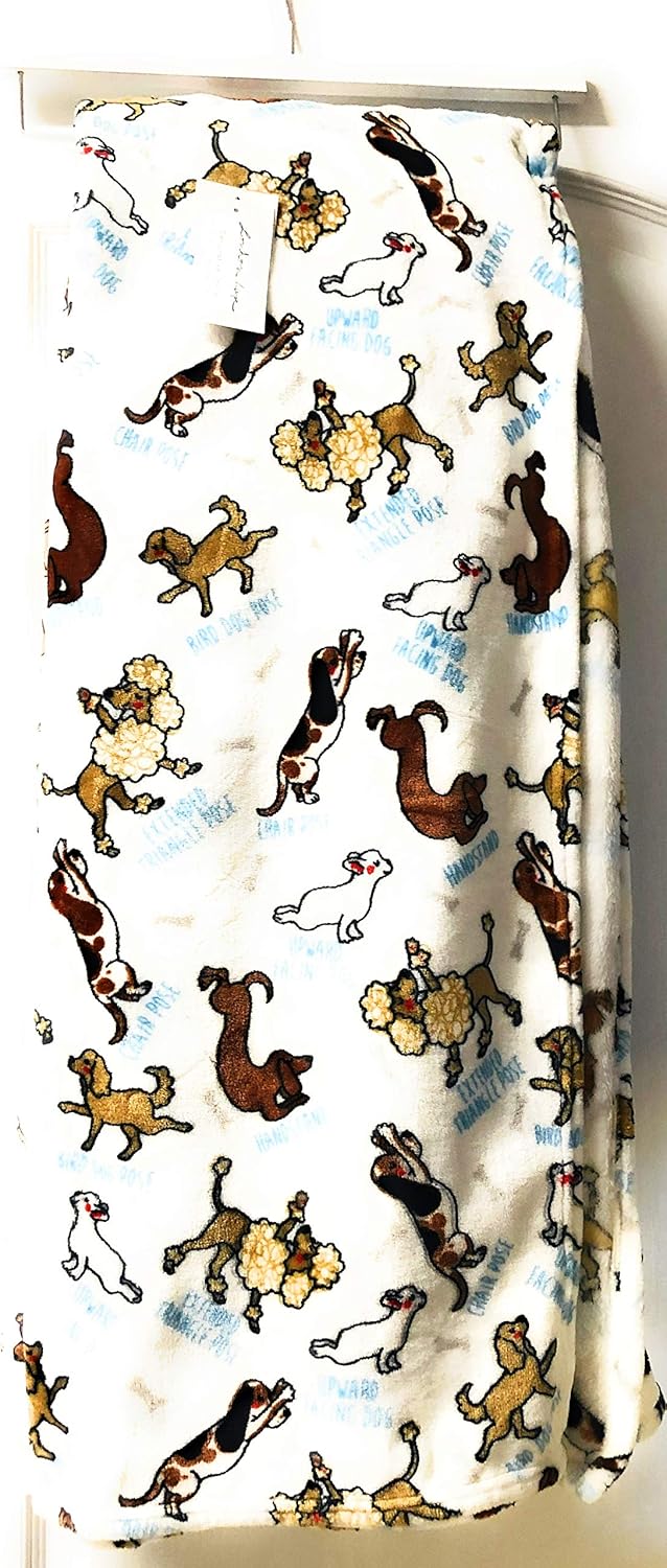 London Kaye Various Dogs, Puppies Doing Yoga Poses Decorative Oversized Blanket Throw, 60X70 in: Home & Kitchen