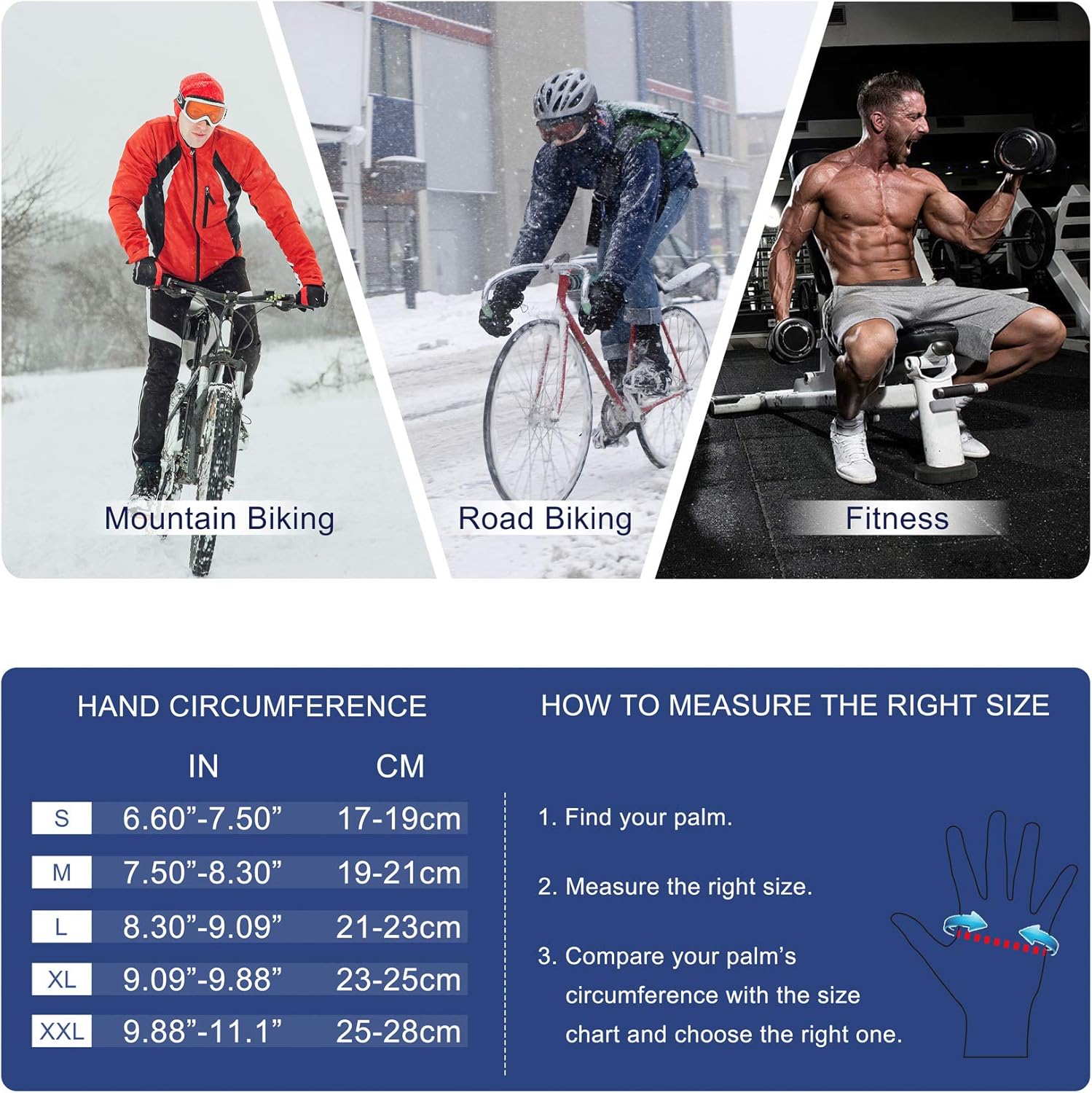 SIMARI Winter Gloves Men Women Touch Screen Glove Cold Weather Warm Gloves Workout Gloves Running Cycling Training: Clothing