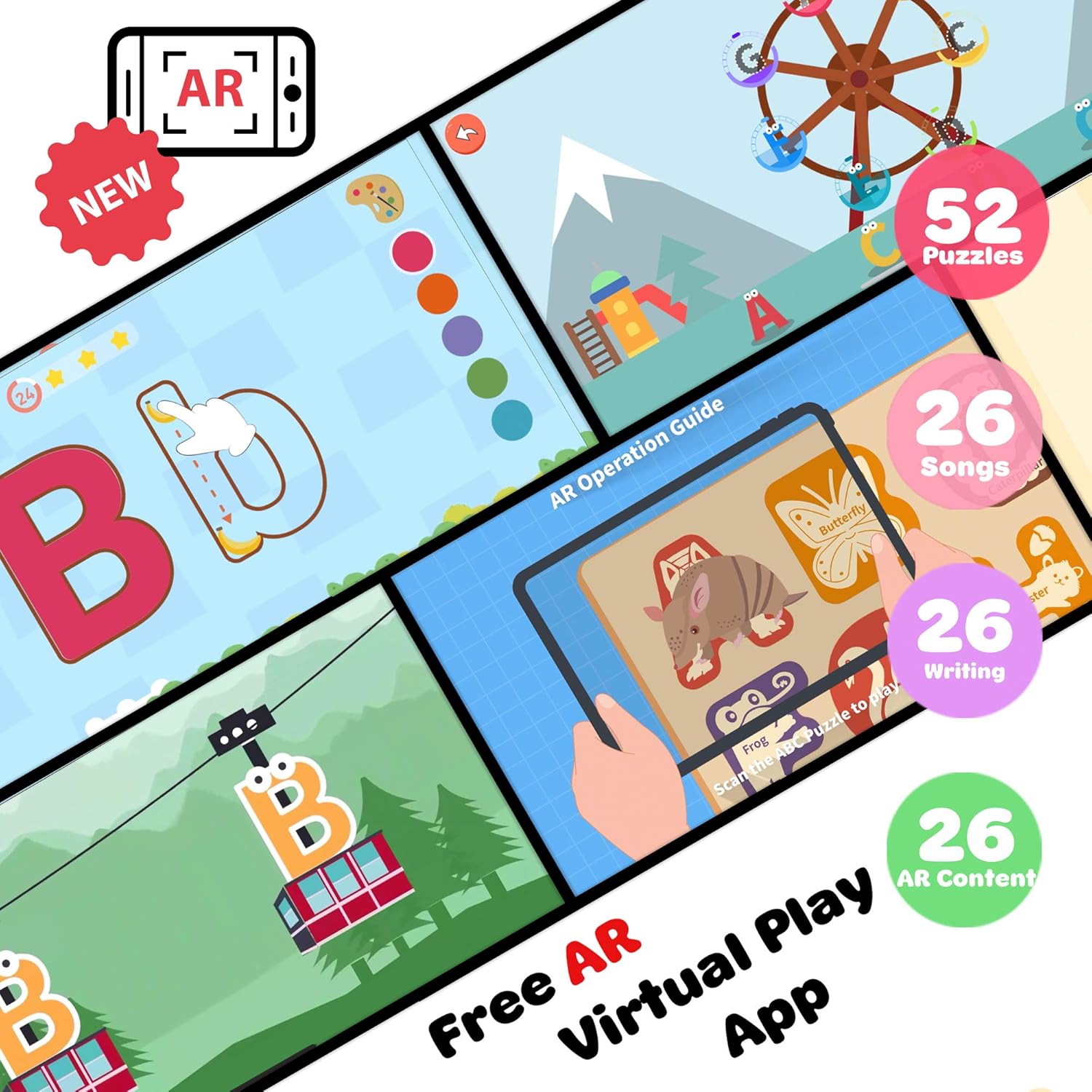 Alphabet Wooden Puzzles, ABC Learning for Toddlers. Educational Toys for 2-5 Years Old. Montessori Toddler Toys. Puzzle Board for Boys & Girls. Preschool Learning. Toddler Activities Kids Toys.: Toys & Games