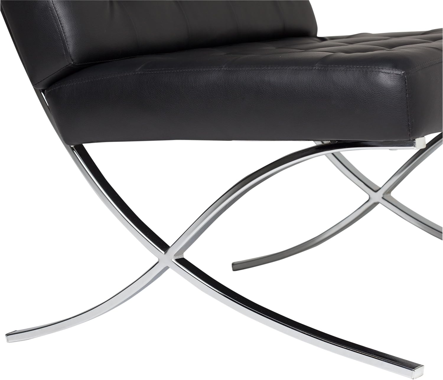 Studio Designs Home Modern Atrium Accent Chair Lounge Chair for Living Room Bedroom, Bonded Leather, Black, 72008: Furniture & Decor