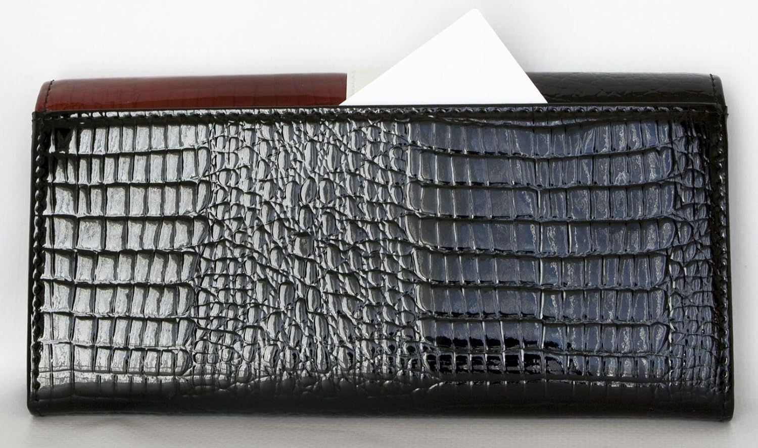Red-Black-White Foiled Resistant Genuine Leather Wallet - Image 5