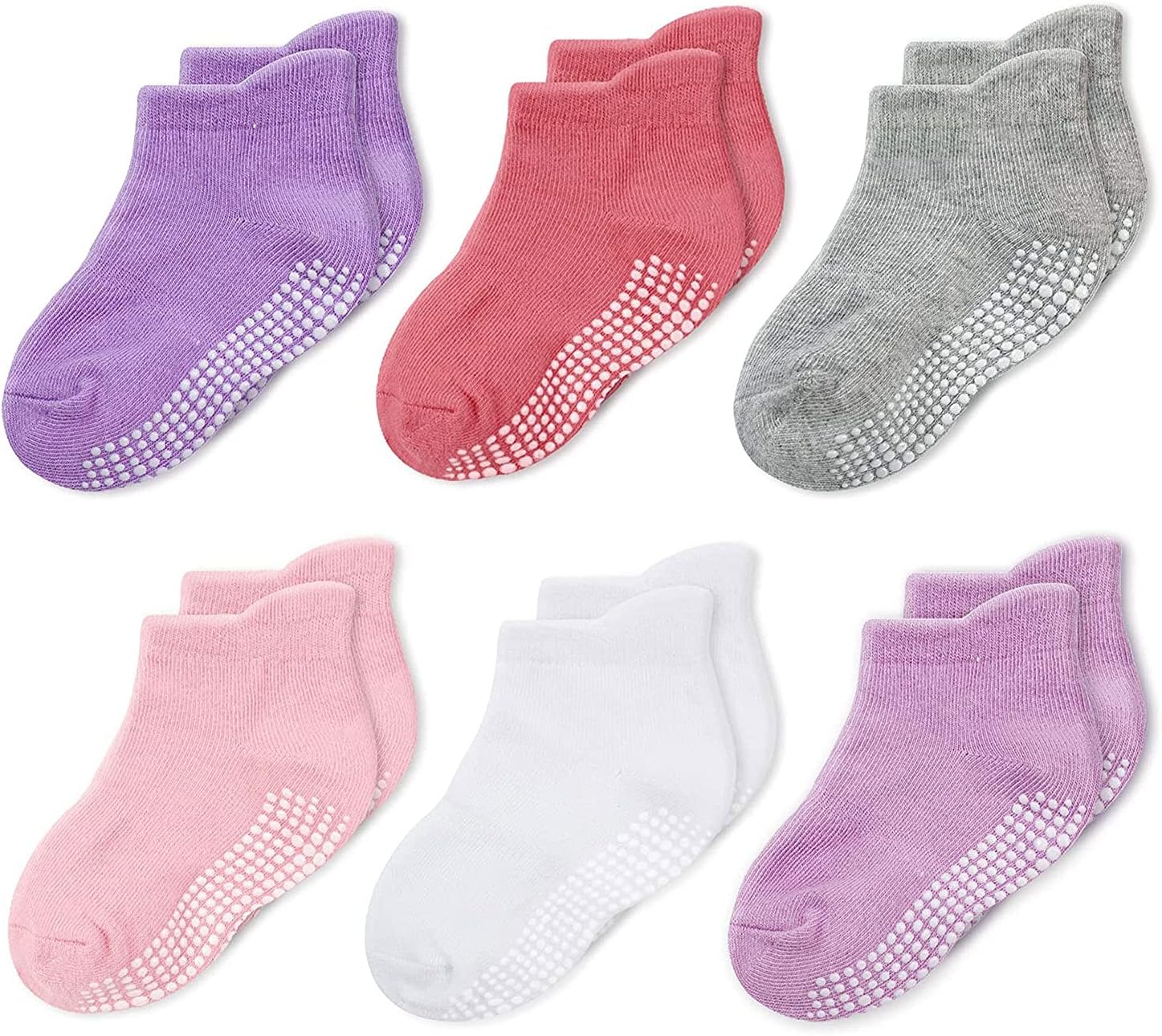 Anti slip cotton socks for baby toddler kids boys and girls grip ankle socks anti skid breathable in Baby Boys' Clothing- 6 pairs